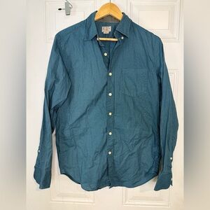 J. Crew Blue Casual Button Down Shirt with Relaxed Fit